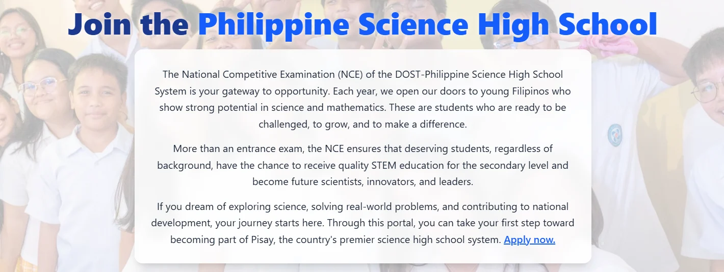 DOST High School Scholarship A.Y 2027-2028 | Open Now